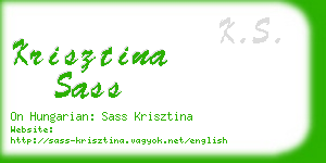 krisztina sass business card